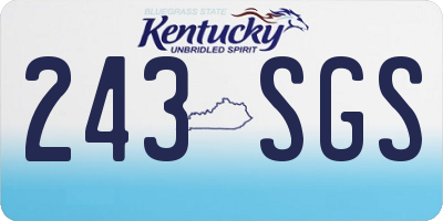 KY license plate 243SGS
