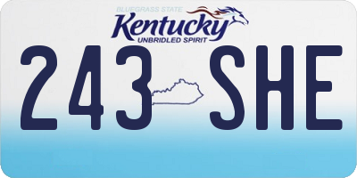 KY license plate 243SHE