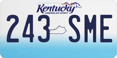 KY license plate 243SME