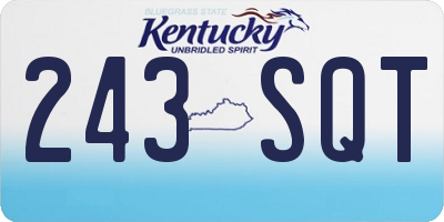 KY license plate 243SQT