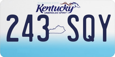 KY license plate 243SQY