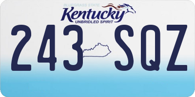 KY license plate 243SQZ