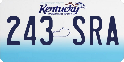 KY license plate 243SRA