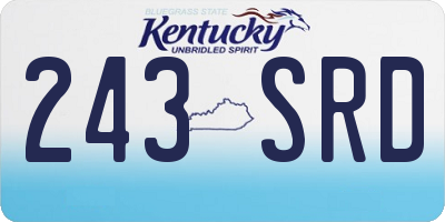 KY license plate 243SRD