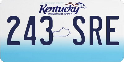 KY license plate 243SRE