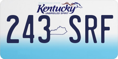 KY license plate 243SRF