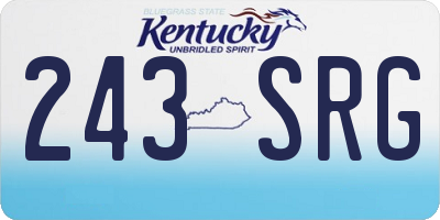 KY license plate 243SRG
