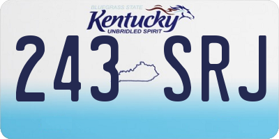KY license plate 243SRJ