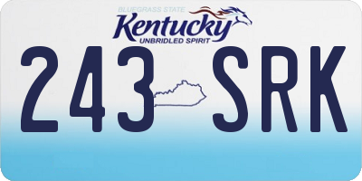 KY license plate 243SRK