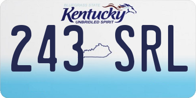 KY license plate 243SRL