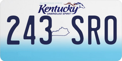 KY license plate 243SRO