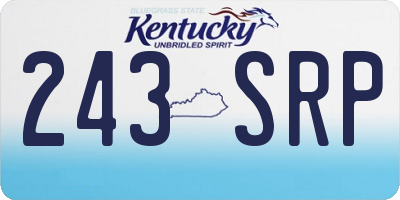 KY license plate 243SRP