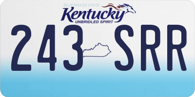KY license plate 243SRR
