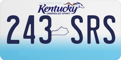 KY license plate 243SRS