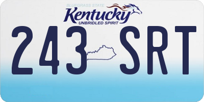 KY license plate 243SRT
