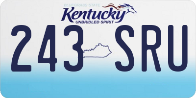 KY license plate 243SRU