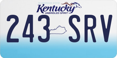 KY license plate 243SRV