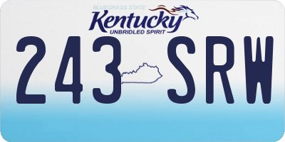 KY license plate 243SRW