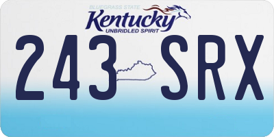 KY license plate 243SRX