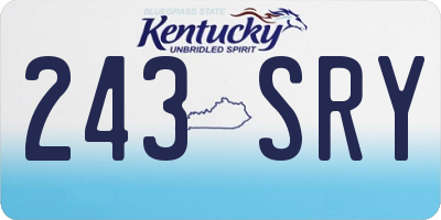 KY license plate 243SRY