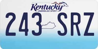 KY license plate 243SRZ