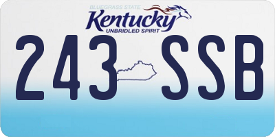 KY license plate 243SSB