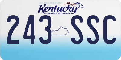 KY license plate 243SSC