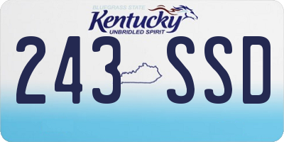 KY license plate 243SSD