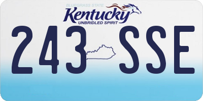 KY license plate 243SSE