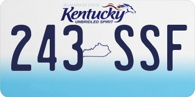 KY license plate 243SSF