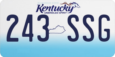 KY license plate 243SSG
