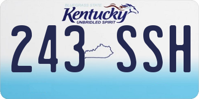 KY license plate 243SSH