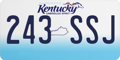 KY license plate 243SSJ