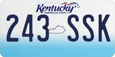 KY license plate 243SSK