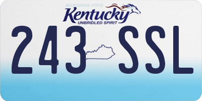 KY license plate 243SSL