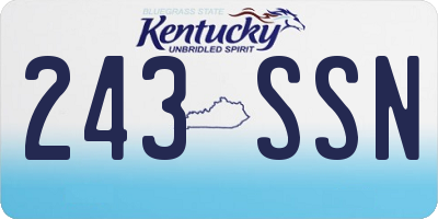 KY license plate 243SSN