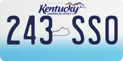 KY license plate 243SSO