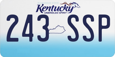 KY license plate 243SSP