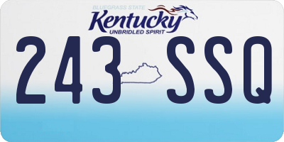 KY license plate 243SSQ