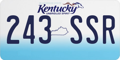 KY license plate 243SSR