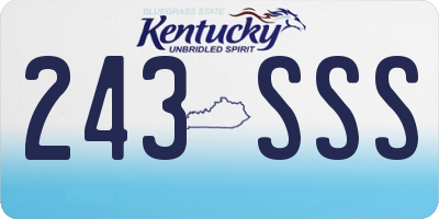 KY license plate 243SSS