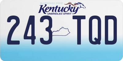 KY license plate 243TQD