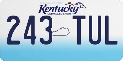 KY license plate 243TUL