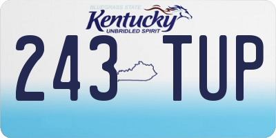 KY license plate 243TUP