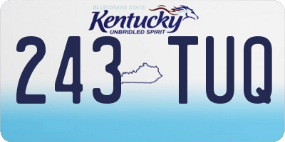 KY license plate 243TUQ