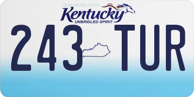 KY license plate 243TUR