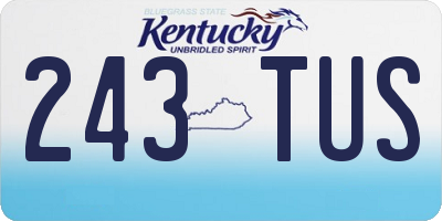 KY license plate 243TUS