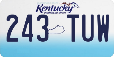 KY license plate 243TUW