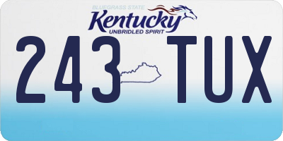 KY license plate 243TUX