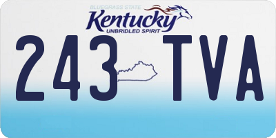 KY license plate 243TVA
